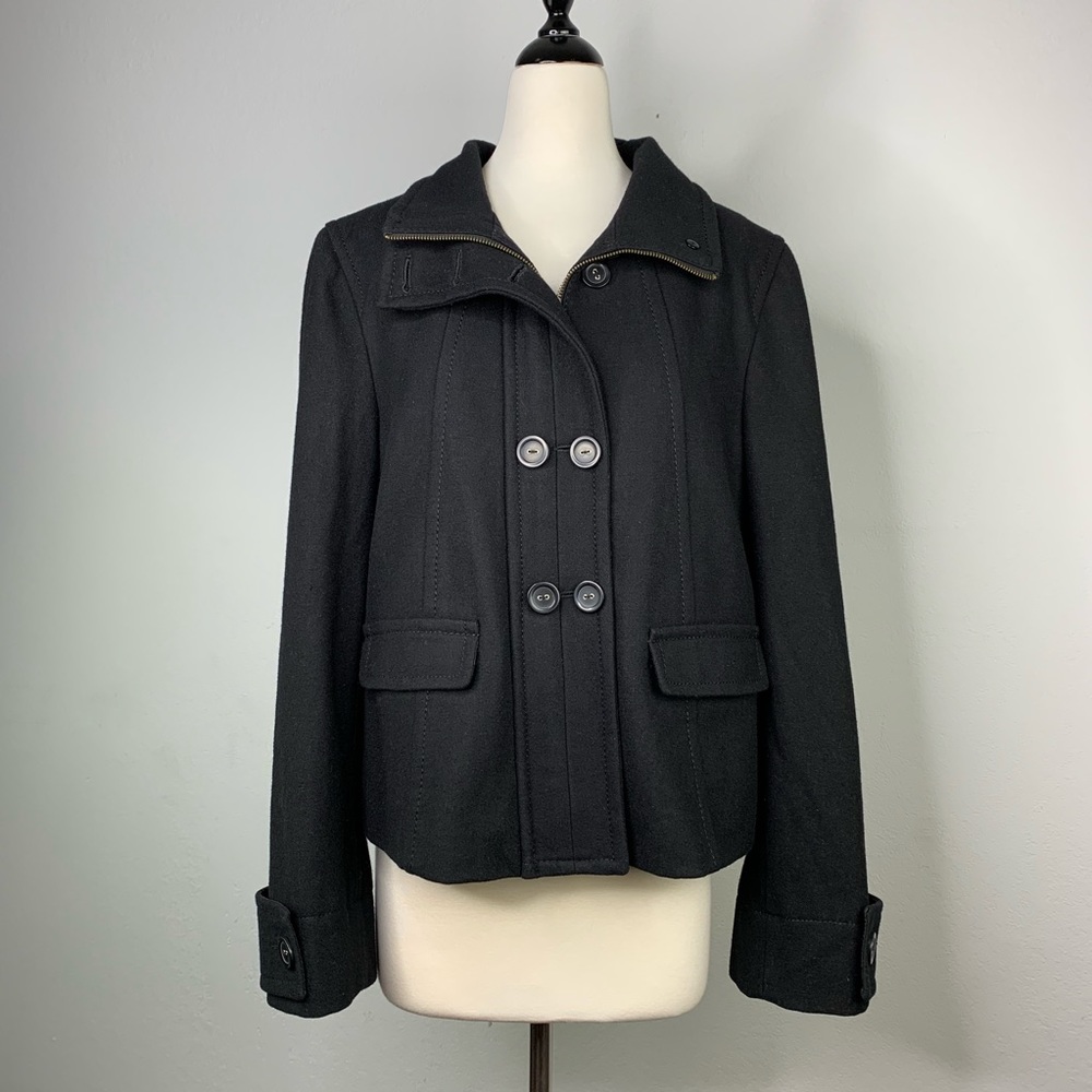 Kenneth Cole Wool Blend Zipper Front Swing Coat